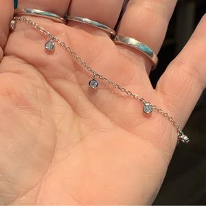 Adorable dangle Moissanite anklet